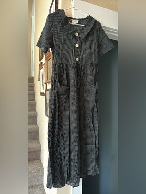 Vintage Dressing Clio Black Polka Dot Dress